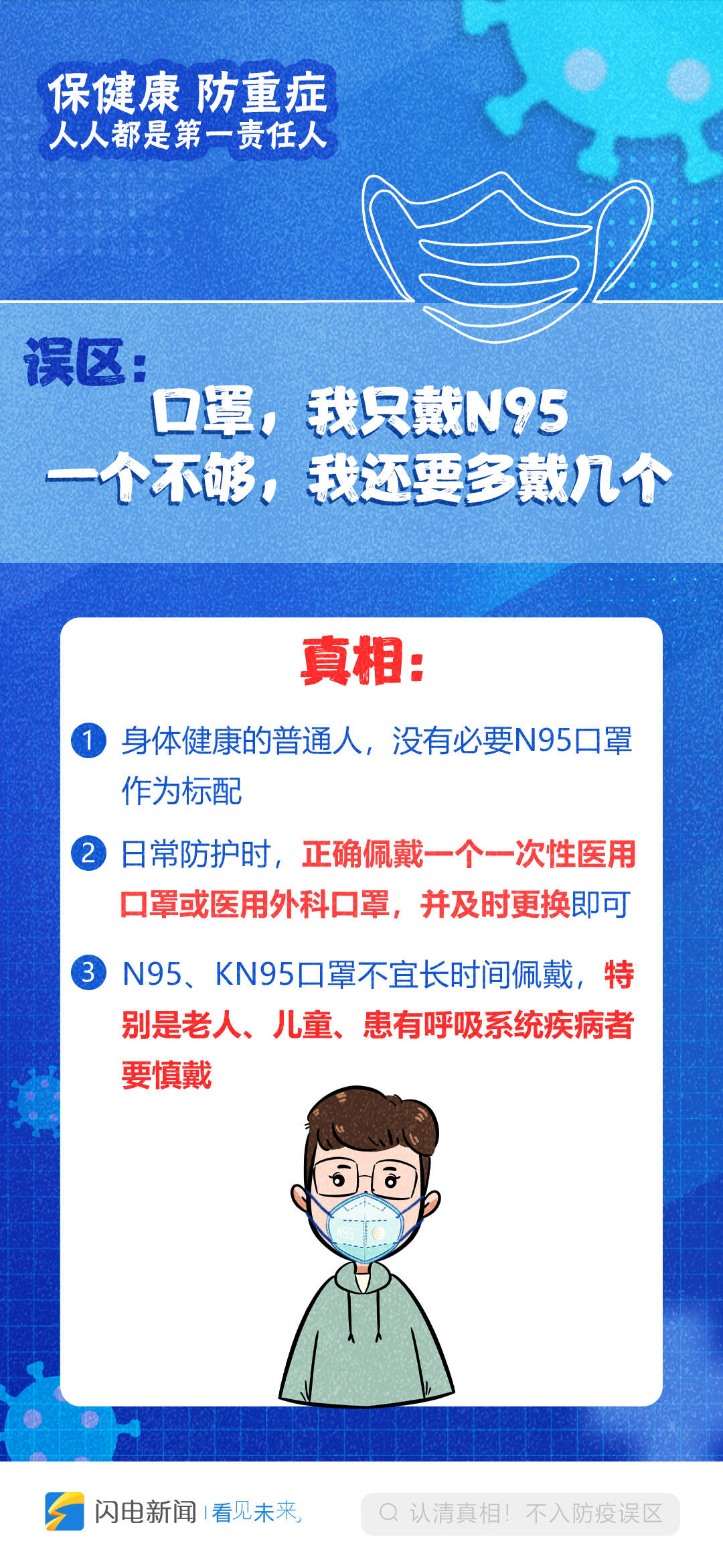 只有N95口罩才能预防新冠病毒吗？多戴几个口罩有用吗？