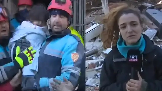 幼儿靠母乳废墟中坚持56小时获救 见女孩被救记者在一旁哽咽报道