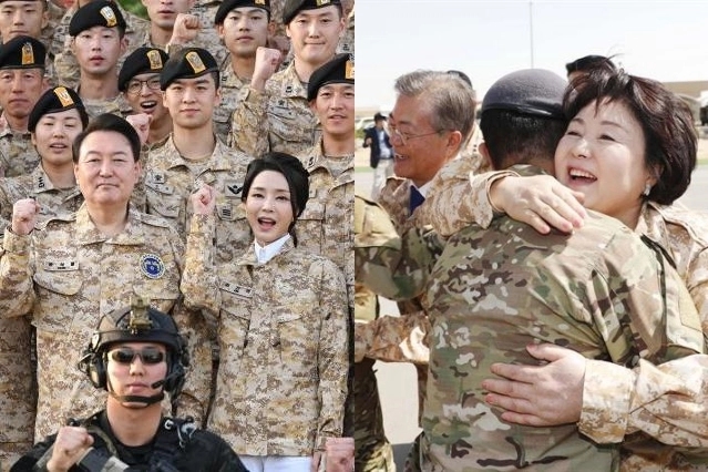 韩国第一夫人穿军装被批抢总统风头 韩媒：文在寅夫人也穿过