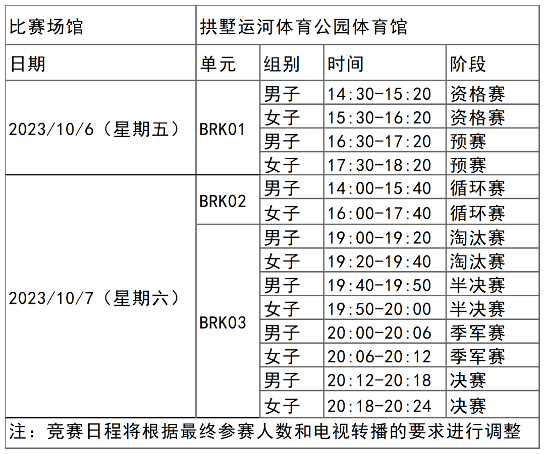 杭州亚运会赛程安排 杭州亚运会赛程时间表汇总一览