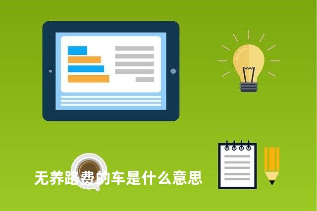无养路费的车是什么意思