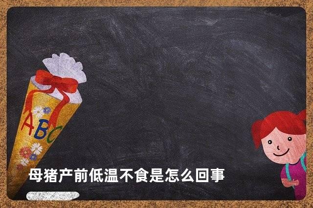 母猪产前低温不食是怎么回事